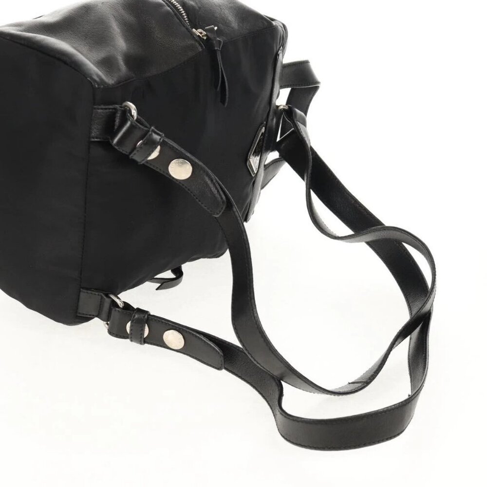 PRADA Backpack Nylon Leather Black Silver Auth - Picture 8 of 16